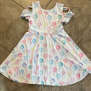 Whimsical Balloon Print Kids Dress